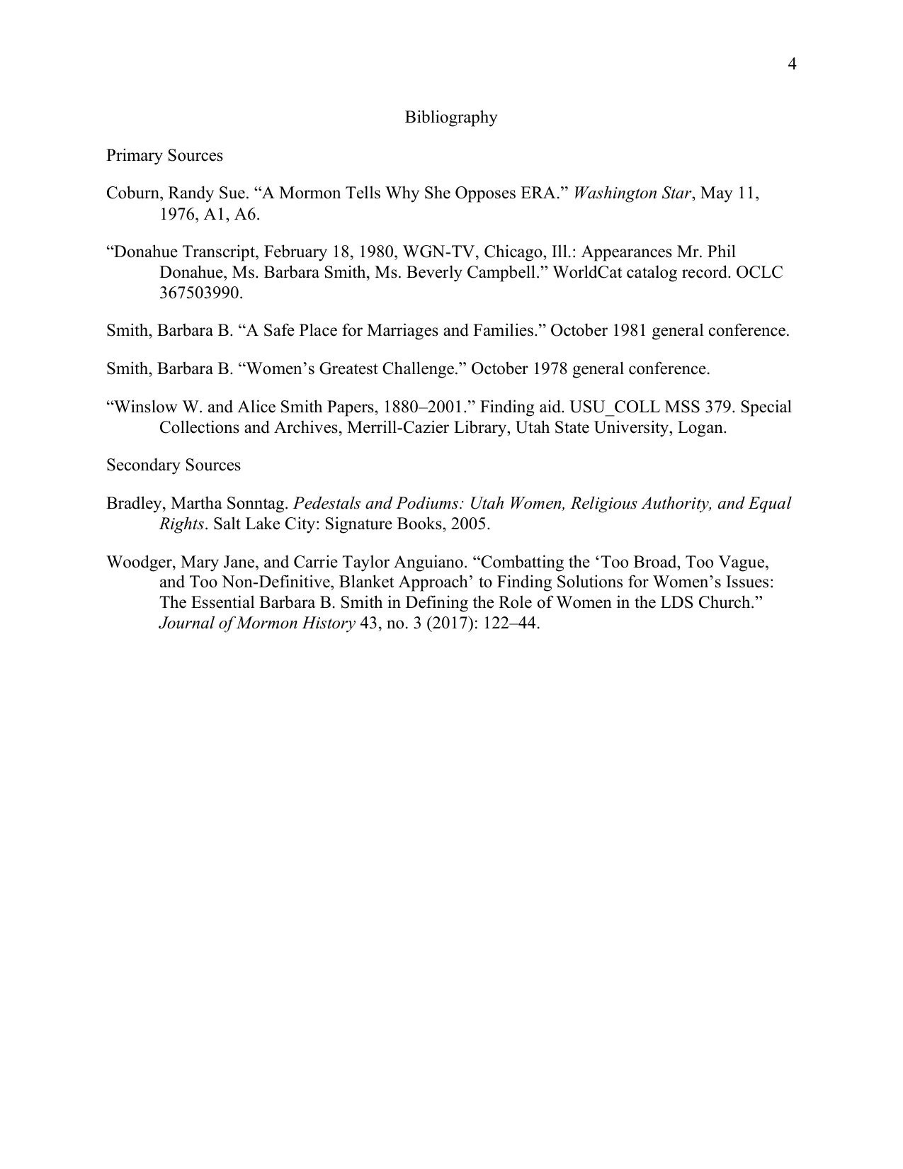 A Voice for Women, a Defense of Family: Barbara B. Smith and a Decade of Change, page 4 of 4