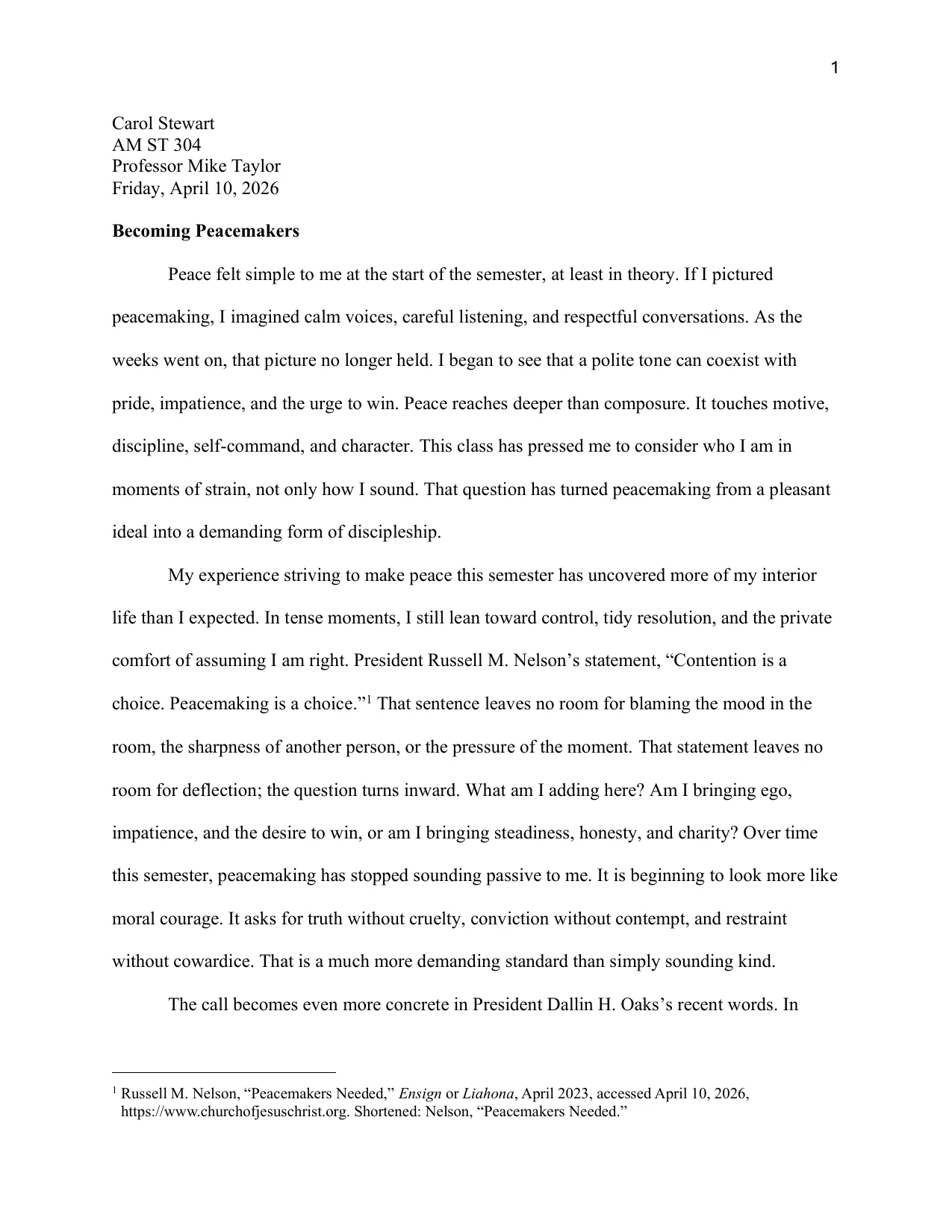 Becoming Peacemakers, page 1 of 4