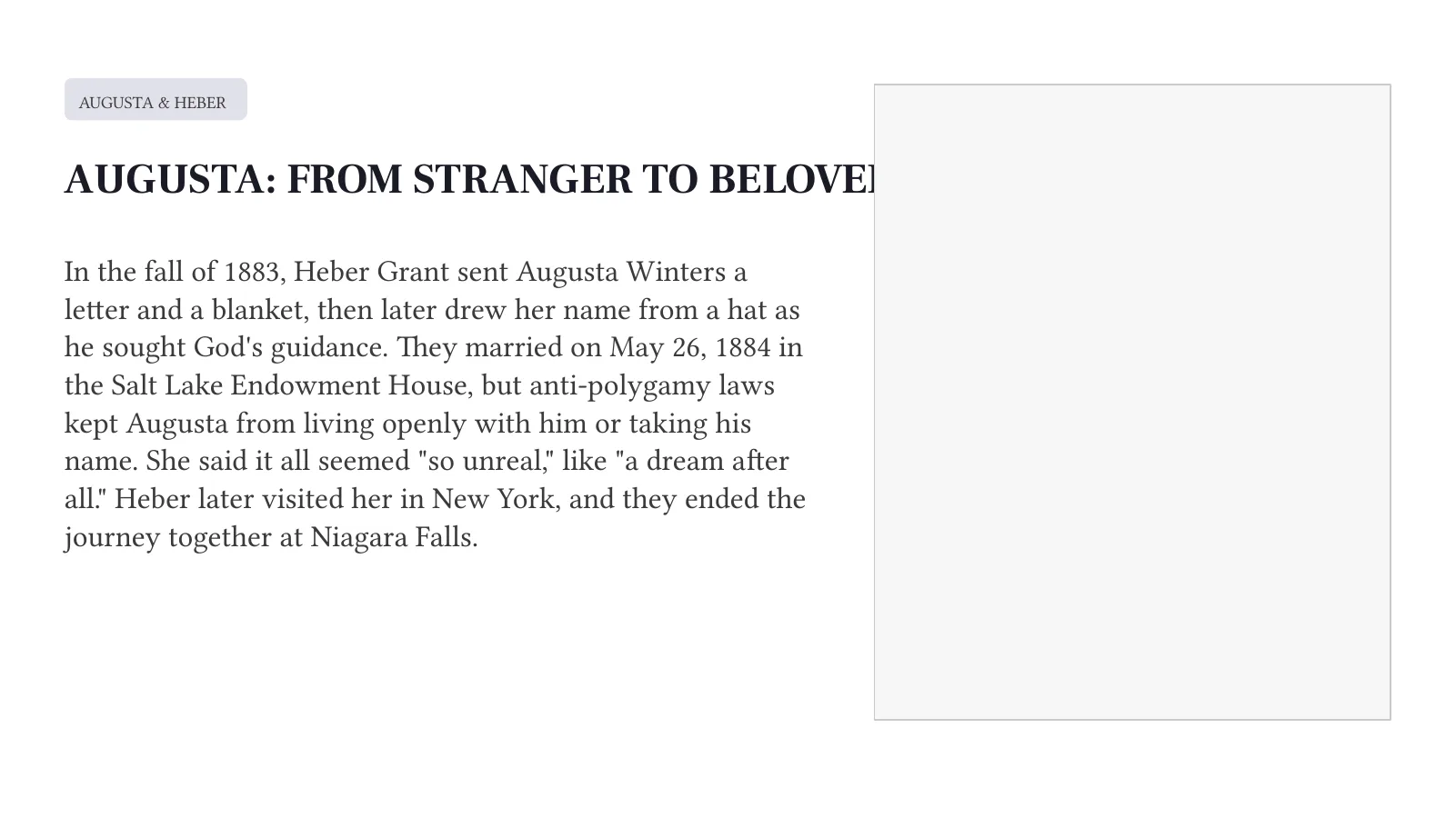 More Than a Footnote: The Wives of Heber J. Grant, page 12 of 22