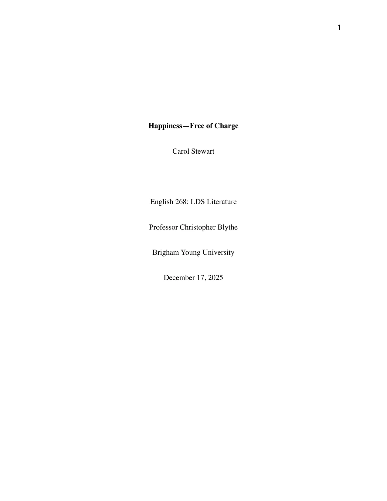 Happiness—Free of Charge, page 1 of 16