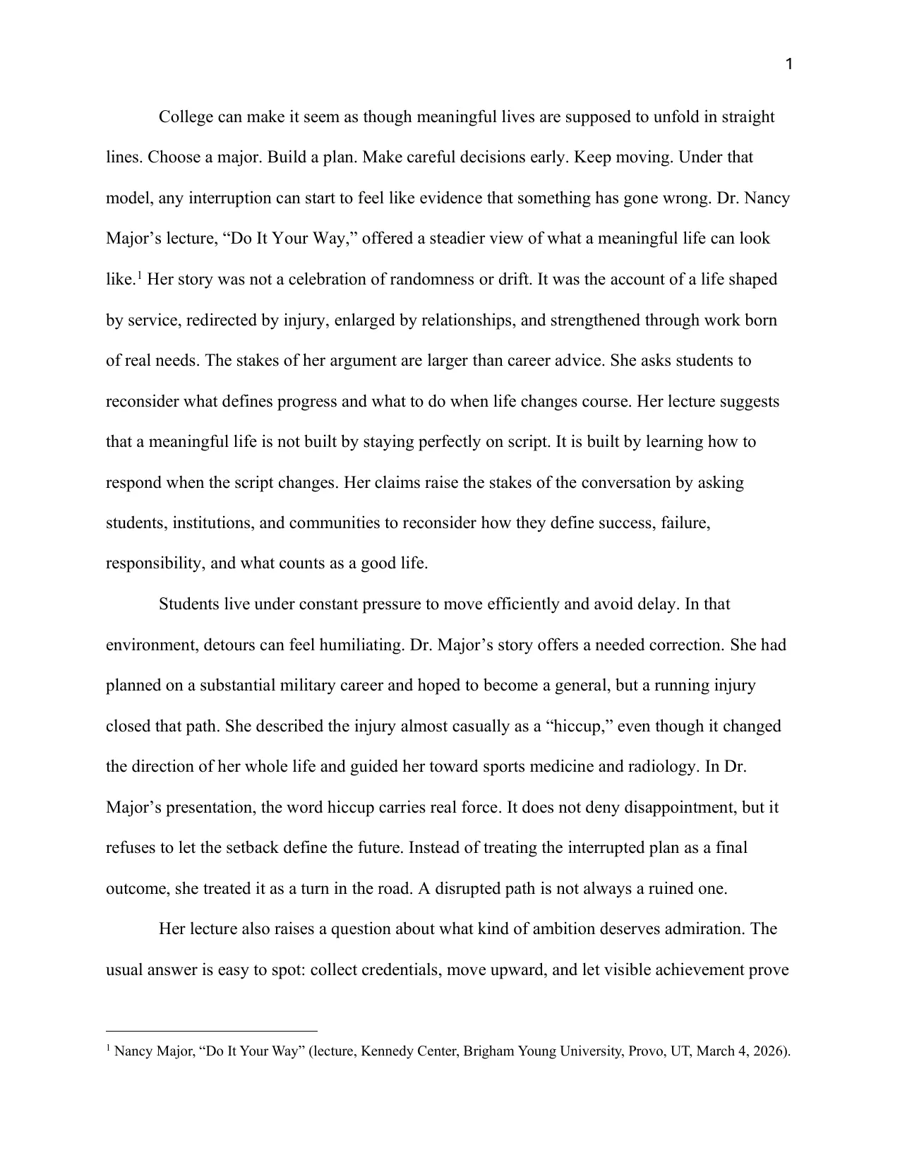 Dr. Nancy Major and the Value of the Detour, page 2 of 6