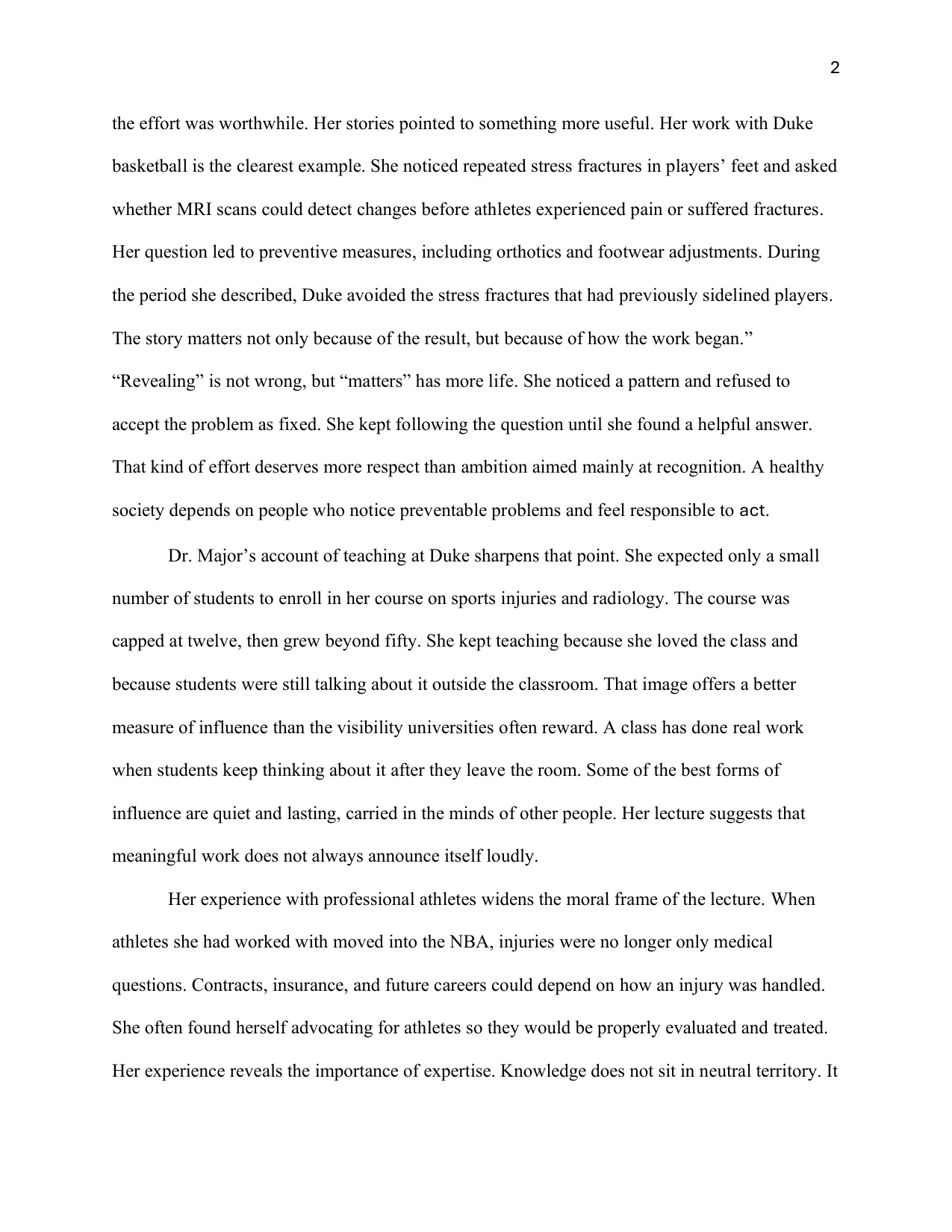 Dr. Nancy Major and the Value of the Detour, page 3 of 6