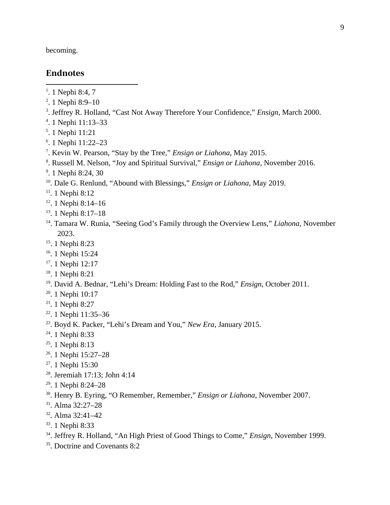 1 Nephi 8 and 11: Staying at the Tree, page 9 of 9