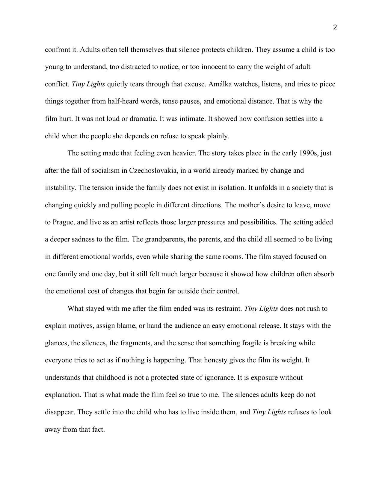 International Cinema: Tiny Lights and the Silence Children Live Inside, page 2 of 2
