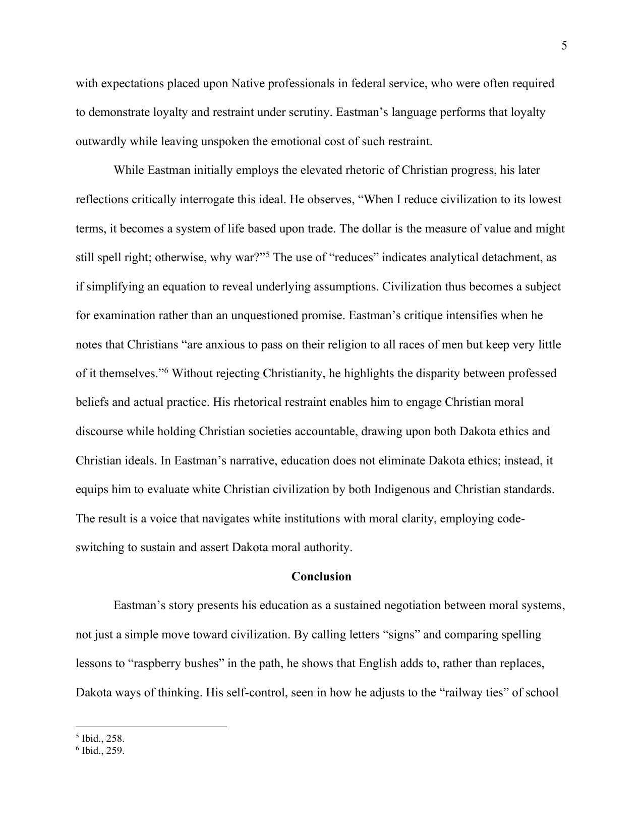 Walking Two Paths: Code-Switching and Formation in Charles Eastman’s Education, page 5 of 7