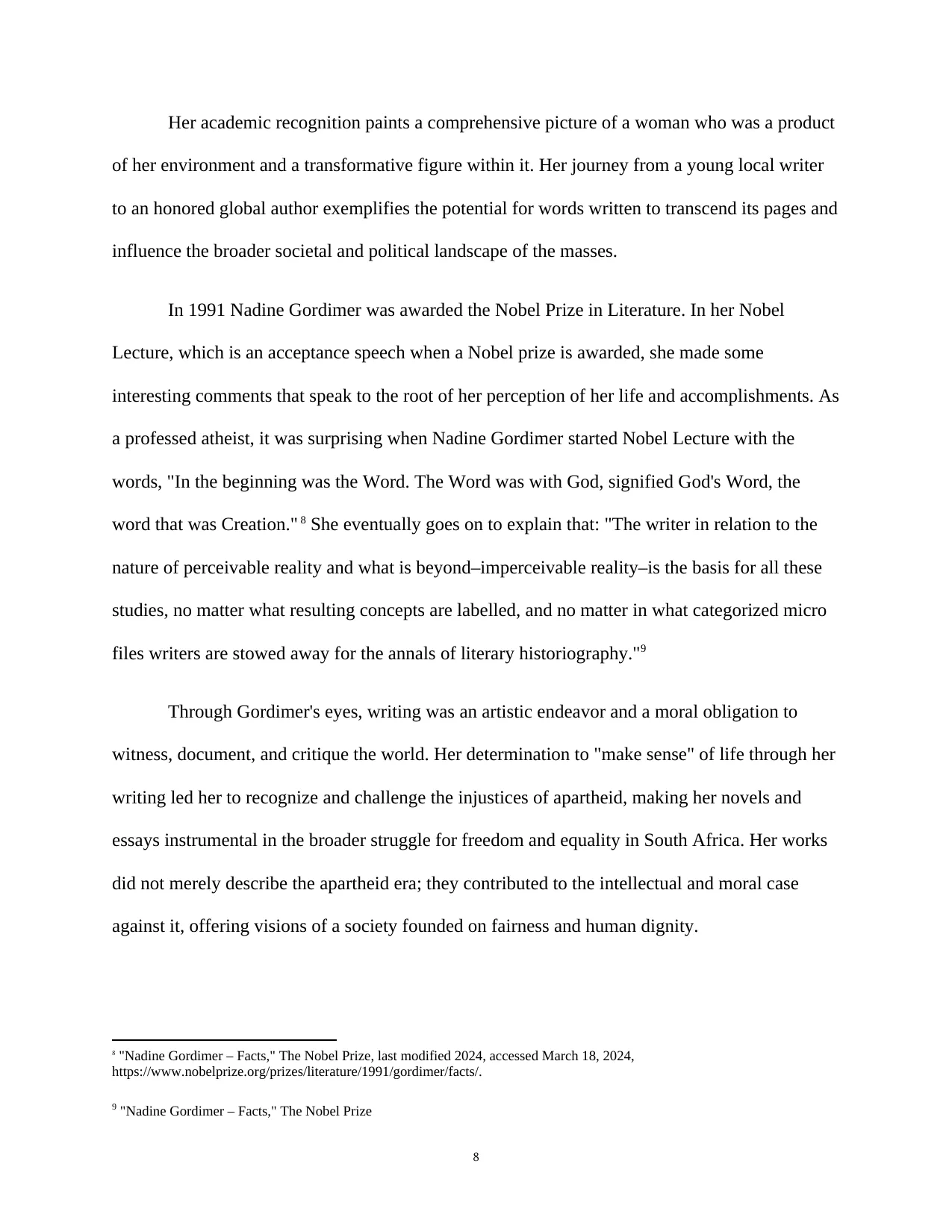 Words as Catalysts: The Indelible Legacy of Nadine Gordimer, page 8 of 21