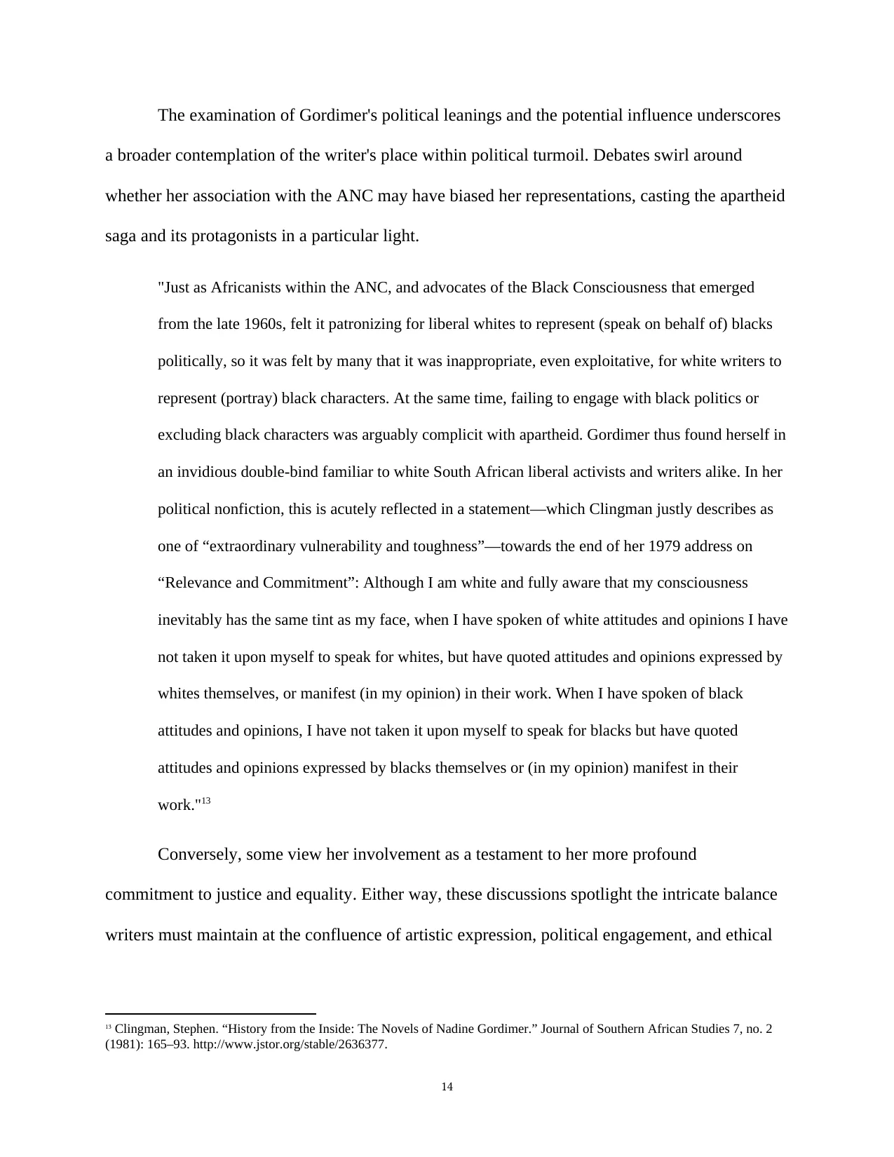 Words as Catalysts: The Indelible Legacy of Nadine Gordimer, page 14 of 21