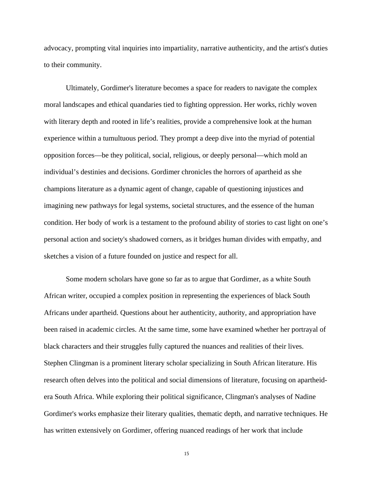 Words as Catalysts: The Indelible Legacy of Nadine Gordimer, page 15 of 21